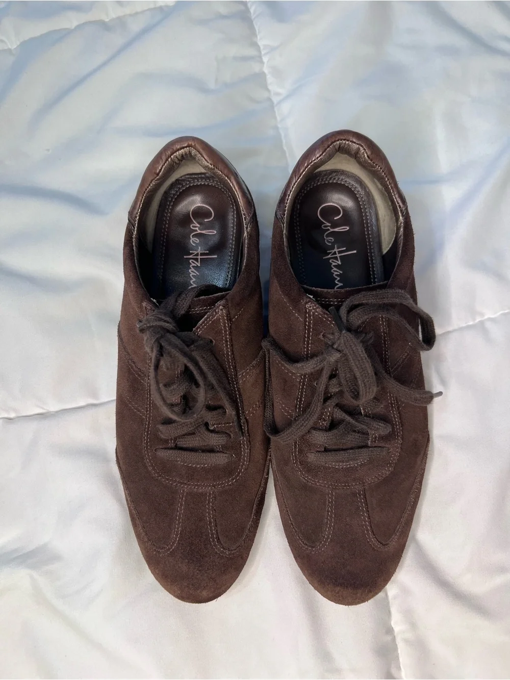 Cole Haan Dark Brown Suede Lace Up Sneakers size 6.5